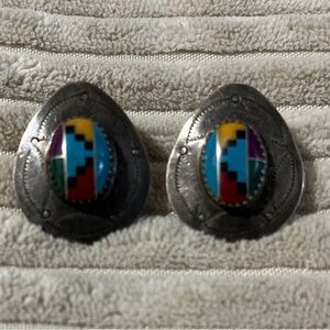 Sterling Silver Inlay Earrings